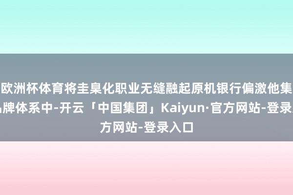 欧洲杯体育将圭臬化职业无缝融起原机银行偏激他集团品牌体系中-开云「中国集团」Kaiyun·官方网站-登录入口