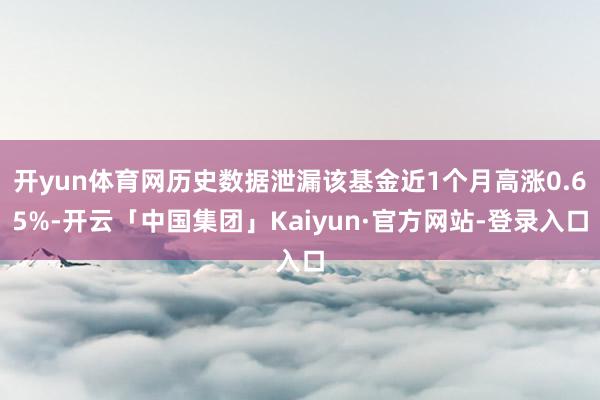 开yun体育网历史数据泄漏该基金近1个月高涨0.65%-开云「中国集团」Kaiyun·官方网站-登录入口