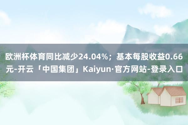 欧洲杯体育同比减少24.04%；基本每股收益0.66元-开云「中国集团」Kaiyun·官方网站-登录入口