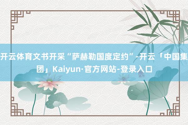 开云体育文书开采“萨赫勒国度定约”-开云「中国集团」Kaiyun·官方网站-登录入口