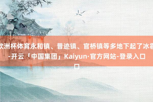 欧洲杯体育永和镇、普迹镇、官桥镇等多地下起了冰雹-开云「中国集团」Kaiyun·官方网站-登录入口