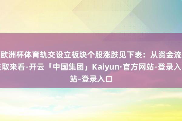 欧洲杯体育轨交设立板块个股涨跌见下表：从资金流进取来看-开云「中国集团」Kaiyun·官方网站-登录入口