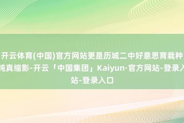 开云体育(中国)官方网站更是历城二中好意思育栽种的纯真缩影-开云「中国集团」Kaiyun·官方网站-登录入口