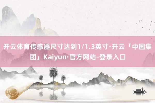 开云体育传感器尺寸达到1/1.3英寸-开云「中国集团」Kaiyun·官方网站-登录入口