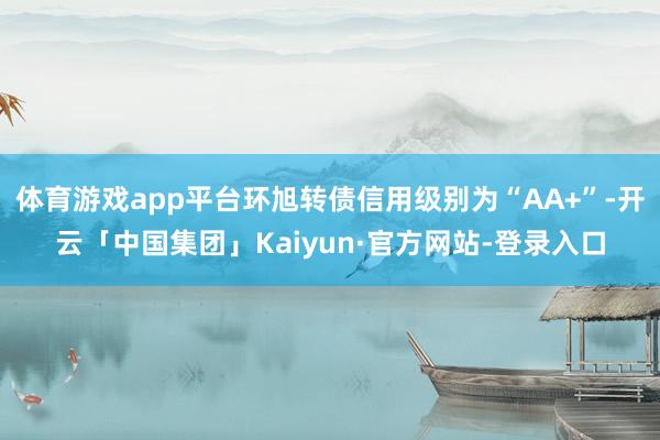 体育游戏app平台环旭转债信用级别为“AA+”-开云「中国集团」Kaiyun·官方网站-登录入口