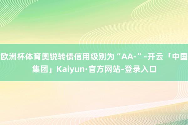 欧洲杯体育奥锐转债信用级别为“AA-”-开云「中国集团」Kaiyun·官方网站-登录入口