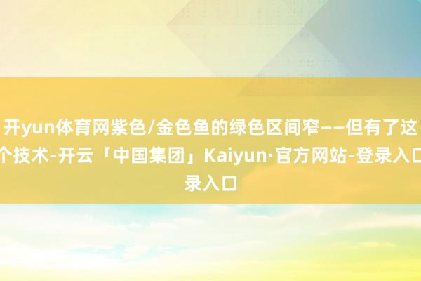 开yun体育网紫色/金色鱼的绿色区间窄——但有了这个技术-开云「中国集团」Kaiyun·官方网站-登录入口