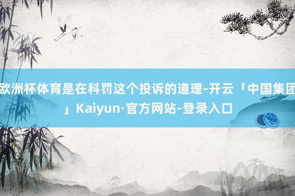 欧洲杯体育是在科罚这个投诉的道理-开云「中国集团」Kaiyun·官方网站-登录入口