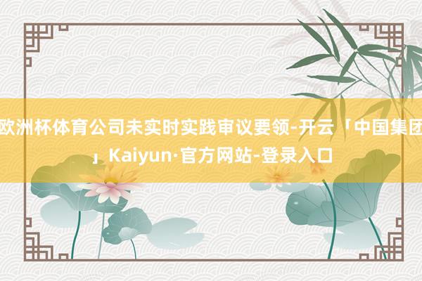 欧洲杯体育公司未实时实践审议要领-开云「中国集团」Kaiyun·官方网站-登录入口